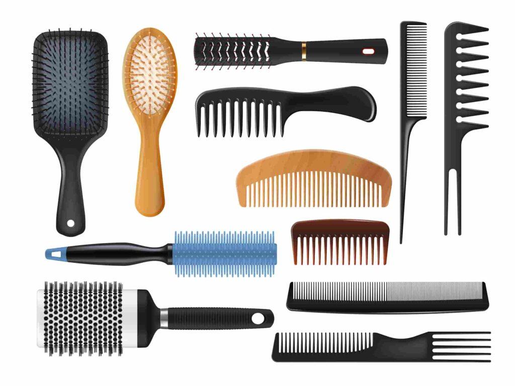 Types of hair combs and brushes